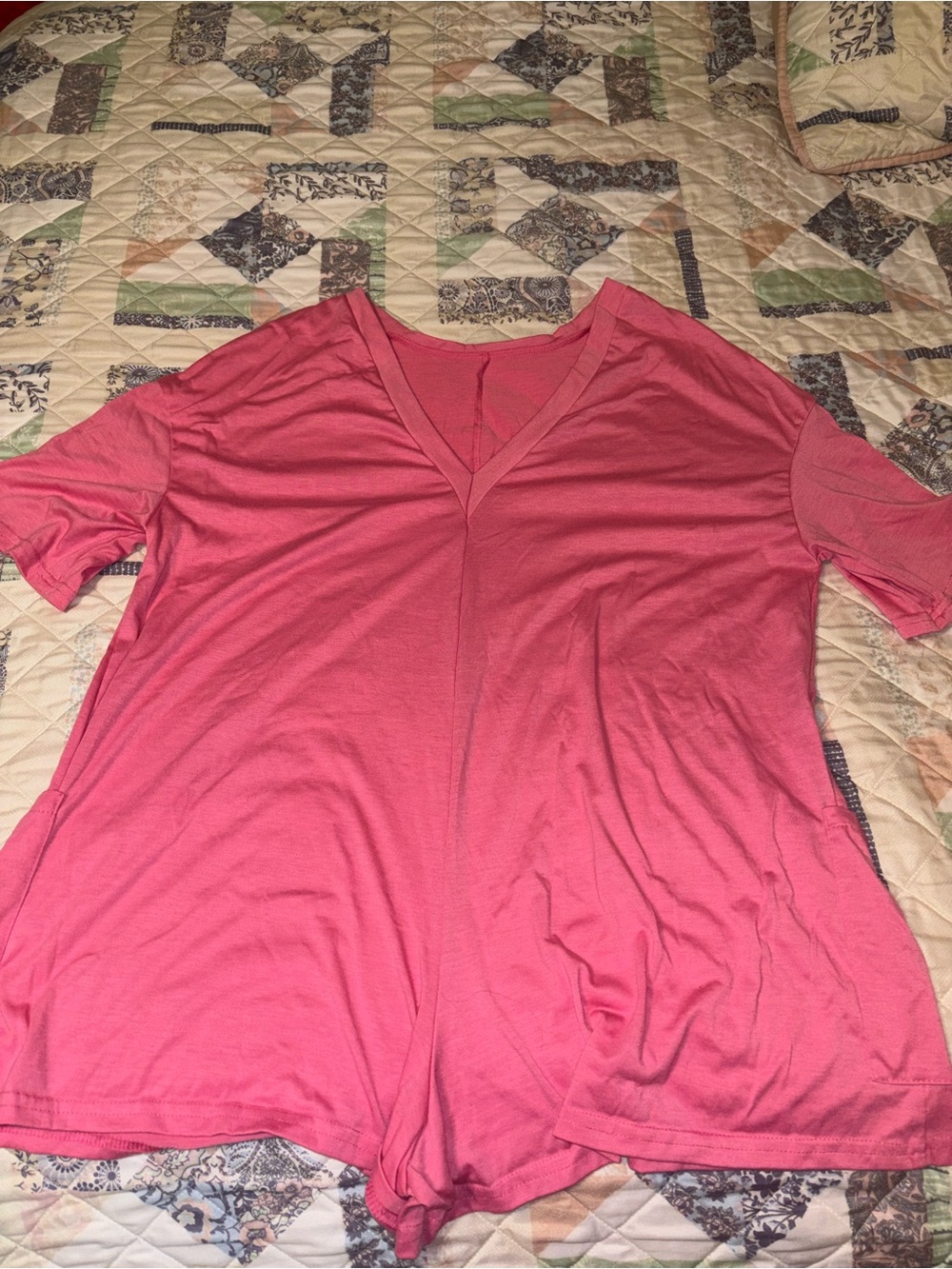 SHEIN Coral Pink Reversible Short Romper